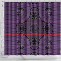 Lesotho Seanamarena Shower Curtain Basotho Traditional Blanket Style - Violet - Wonder Print Shop