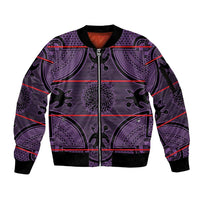 Lesotho Seanamarena Sleeve Zip Bomber Jacket Basotho Traditional Blanket Style - Violet - Wonder Print Shop