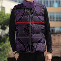 Lesotho Seanamarena Sleeveless Puffer Jacket Basotho Traditional Blanket Style - Violet - Wonder Print Shop