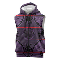 Lesotho Seanamarena Sleeveless Zip Hoodie Basotho Traditional Blanket Style - Violet - Wonder Print Shop