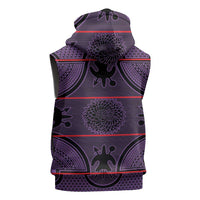 Lesotho Seanamarena Sleeveless Zip Hoodie Basotho Traditional Blanket Style - Violet - Wonder Print Shop