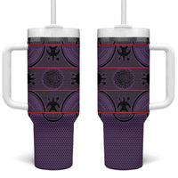 Lesotho Seanamarena Tumbler With Handle Basotho Traditional Blanket Style - Violet - Wonder Print Shop