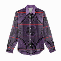 Lesotho Seanamarena Women Casual Shirt Basotho Traditional Blanket Style - Violet - Wonder Print Shop