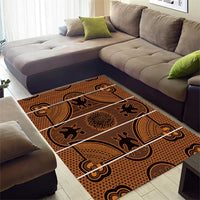 Lesotho Seanamarena Area Rug Basotho Traditional Blanket Style - Orange - Wonder Print Shop