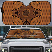 Lesotho Seanamarena Auto Sun Shade Basotho Traditional Blanket Style - Orange - Wonder Print Shop