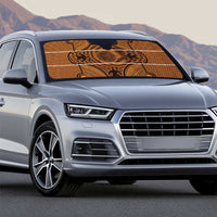 Lesotho Seanamarena Auto Sun Shade Basotho Traditional Blanket Style - Orange - Wonder Print Shop