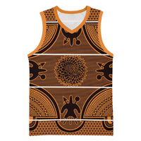 Lesotho Seanamarena Basketball Jersey Basotho Traditional Blanket Style - Orange - Wonder Print Shop