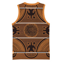 Lesotho Seanamarena Basketball Jersey Basotho Traditional Blanket Style - Orange - Wonder Print Shop