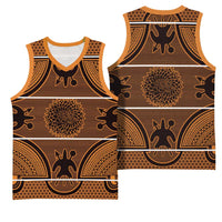 Lesotho Seanamarena Basketball Jersey Basotho Traditional Blanket Style - Orange - Wonder Print Shop