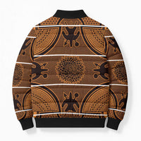 Lesotho Seanamarena Bomber Puffer Jacket Basotho Traditional Blanket Style - Orange - Wonder Print Shop