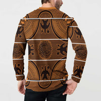 Lesotho Seanamarena Button Sweatshirt Basotho Traditional Blanket Style - Orange - Wonder Print Shop
