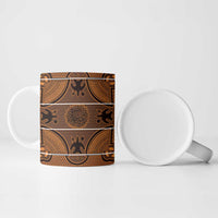 Lesotho Seanamarena Ceramic Mug Basotho Traditional Blanket Style - Orange - Wonder Print Shop
