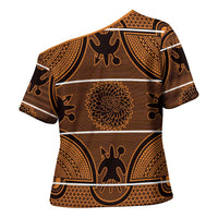 Lesotho Seanamarena Cross Shoulder Shirt Basotho Traditional Blanket Style - Orange - Wonder Print Shop