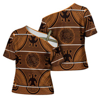 Lesotho Seanamarena Cross Shoulder Shirt Basotho Traditional Blanket Style - Orange - Wonder Print Shop