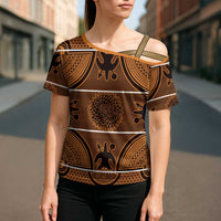 Lesotho Seanamarena Cross Shoulder Shirt Basotho Traditional Blanket Style - Orange - Wonder Print Shop