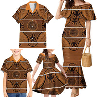 Lesotho Seanamarena Family Matching Mermaid Dress and Hawaiian Shirt Basotho Traditional Blanket Style - Orange - Wonder Print Shop