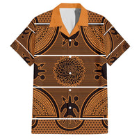 Lesotho Seanamarena Family Matching Off The Shoulder Long Sleeve Dress and Hawaiian Shirt Basotho Traditional Blanket Style - Orange - Wonder Print Shop