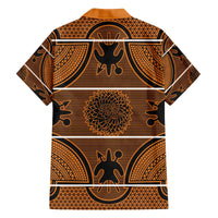 Lesotho Seanamarena Family Matching Off The Shoulder Long Sleeve Dress and Hawaiian Shirt Basotho Traditional Blanket Style - Orange - Wonder Print Shop