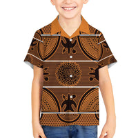 Lesotho Seanamarena Family Matching Off Shoulder Short Dress and Hawaiian Shirt Basotho Traditional Blanket Style - Orange - Wonder Print Shop