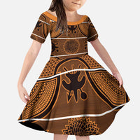 Lesotho Seanamarena Family Matching Puletasi and Hawaiian Shirt Basotho Traditional Blanket Style - Orange - Wonder Print Shop
