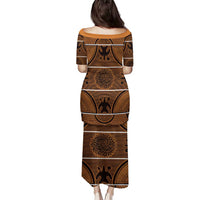 Lesotho Seanamarena Family Matching Puletasi and Hawaiian Shirt Basotho Traditional Blanket Style - Orange - Wonder Print Shop