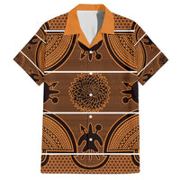 Lesotho Seanamarena Family Matching Short Sleeve Bodycon Dress and Hawaiian Shirt Basotho Traditional Blanket Style - Orange - Wonder Print Shop