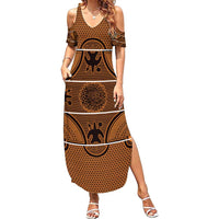 Lesotho Seanamarena Family Matching Summer Maxi Dress and Hawaiian Shirt Basotho Traditional Blanket Style - Orange - Wonder Print Shop