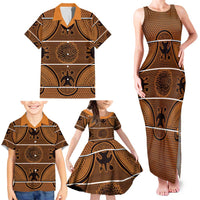 Lesotho Seanamarena Family Matching Tank Maxi Dress and Hawaiian Shirt Basotho Traditional Blanket Style - Orange - Wonder Print Shop