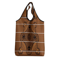 Lesotho Seanamarena Grocery Bag Basotho Traditional Blanket Style - Orange - Wonder Print Shop