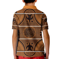 Lesotho Seanamarena Kid Polo Shirt Basotho Traditional Blanket Style - Orange - Wonder Print Shop