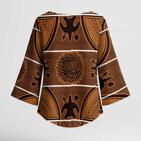 Lesotho Seanamarena Kimono Sleeve Blouse Basotho Traditional Blanket Style - Orange - Wonder Print Shop