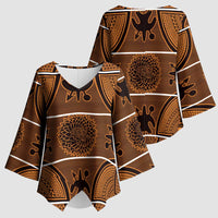 Lesotho Seanamarena Kimono Sleeve Blouse Basotho Traditional Blanket Style - Orange - Wonder Print Shop