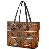 Lesotho Seanamarena Leather Tote Bag Basotho Traditional Blanket Style - Orange - Wonder Print Shop