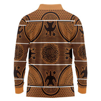 Lesotho Seanamarena Long Sleeve Polo Shirt Basotho Traditional Blanket Style - Orange - Wonder Print Shop