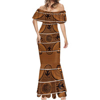 Lesotho Seanamarena Mermaid Dress Basotho Traditional Blanket Style - Orange - Wonder Print Shop
