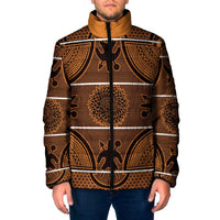 Lesotho Seanamarena Padded Jacket Basotho Traditional Blanket Style - Orange - Wonder Print Shop