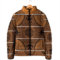 Lesotho Seanamarena Padded Jacket Basotho Traditional Blanket Style - Orange - Wonder Print Shop