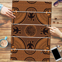 Lesotho Seanamarena Puzzle Basotho Traditional Blanket Style - Orange - Wonder Print Shop