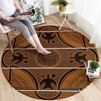 Lesotho Seanamarena Round Carpet Basotho Traditional Blanket Style - Orange - Wonder Print Shop