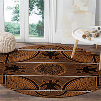 Lesotho Seanamarena Round Carpet Basotho Traditional Blanket Style - Orange - Wonder Print Shop