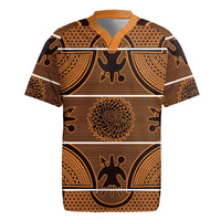 Lesotho Seanamarena Rugby Jersey Basotho Traditional Blanket Style - Orange - Wonder Print Shop