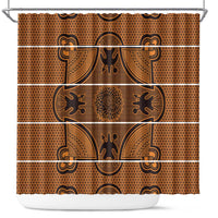 Lesotho Seanamarena Shower Curtain Basotho Traditional Blanket Style - Orange - Wonder Print Shop