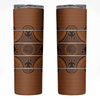 Lesotho Seanamarena Skinny Tumbler Basotho Traditional Blanket Style - Orange - Wonder Print Shop