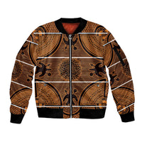 Lesotho Seanamarena Sleeve Zip Bomber Jacket Basotho Traditional Blanket Style - Orange - Wonder Print Shop