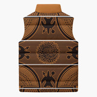 Lesotho Seanamarena Sleeveless Puffer Jacket Basotho Traditional Blanket Style - Orange - Wonder Print Shop