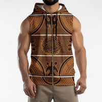 Lesotho Seanamarena Sleeveless Zip Hoodie Basotho Traditional Blanket Style - Orange - Wonder Print Shop