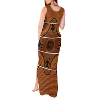 Lesotho Seanamarena Tank Maxi Dress Basotho Traditional Blanket Style - Orange - Wonder Print Shop