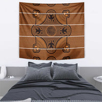Lesotho Seanamarena Tapestry Basotho Traditional Blanket Style - Orange - Wonder Print Shop