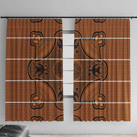 Lesotho Seanamarena Window Curtain Basotho Traditional Blanket Style - Orange - Wonder Print Shop