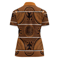 Lesotho Seanamarena Women Polo Shirt Basotho Traditional Blanket Style - Orange - Wonder Print Shop